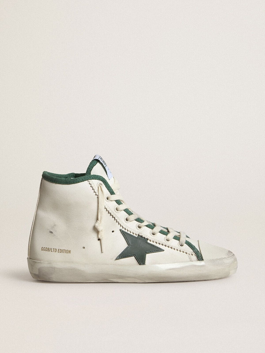 damesschoenen francy ltd van nappaleer met groene rubberen ster.