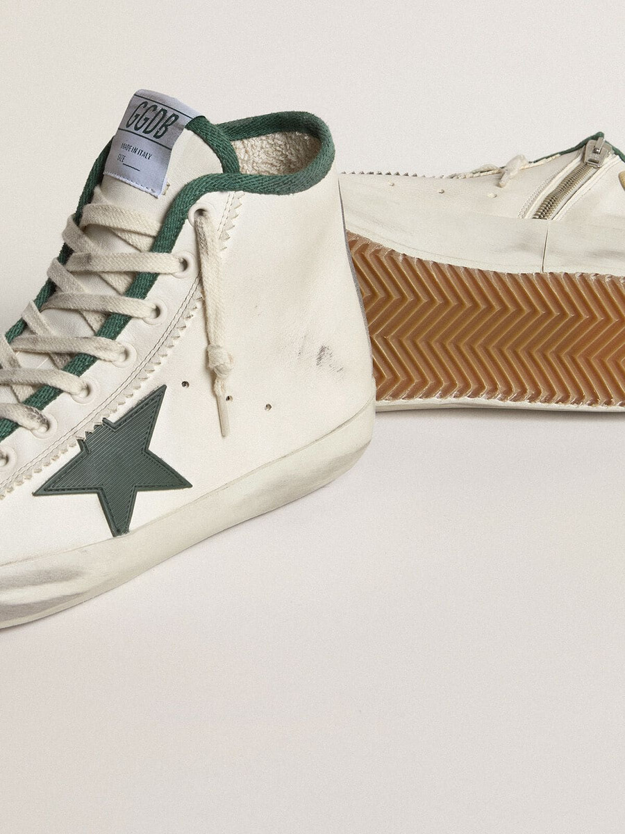 damesschoenen francy ltd van nappaleer met groene rubberen ster.