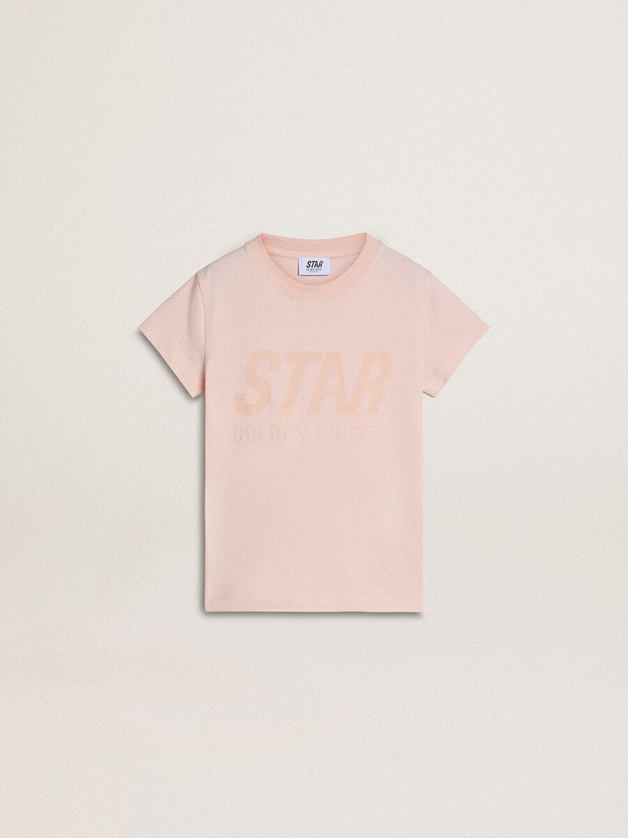 roze t-shirt voor meisjes met roze print op de voorkant