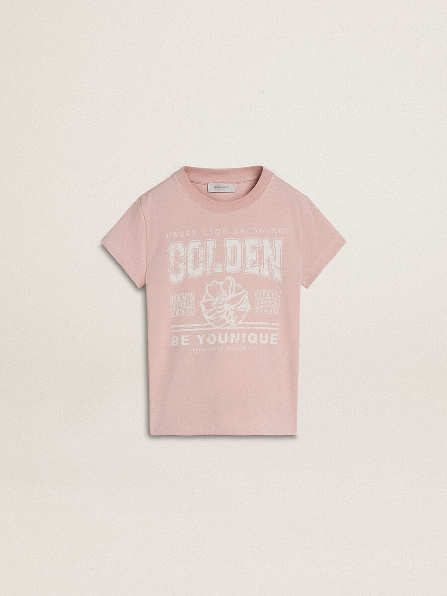 roze t-shirt voor meisjes met witte opdruk