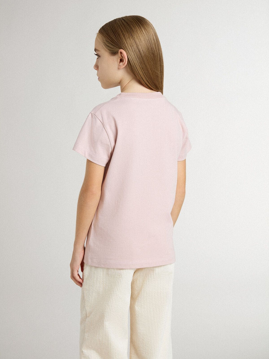 roze t-shirt voor meisjes met witte opdruk