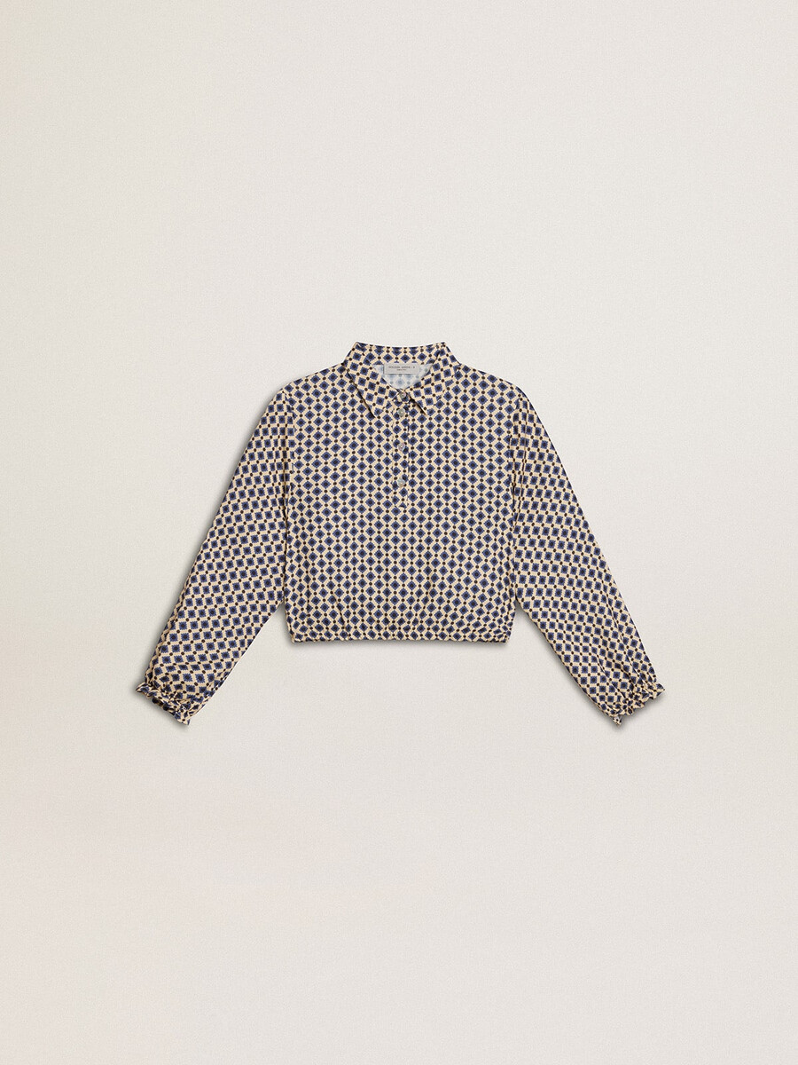 polo shirt voor meisjes met geometrische print