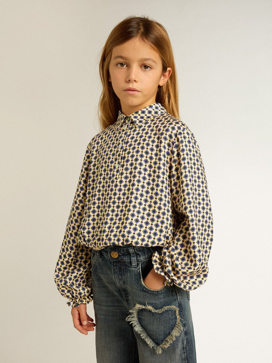 polo shirt voor meisjes met geometrische print