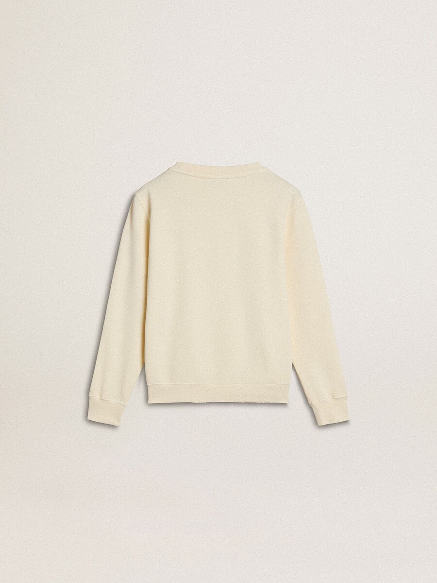 crèmekleurig sweatshirt voor meisjes met opdruk.