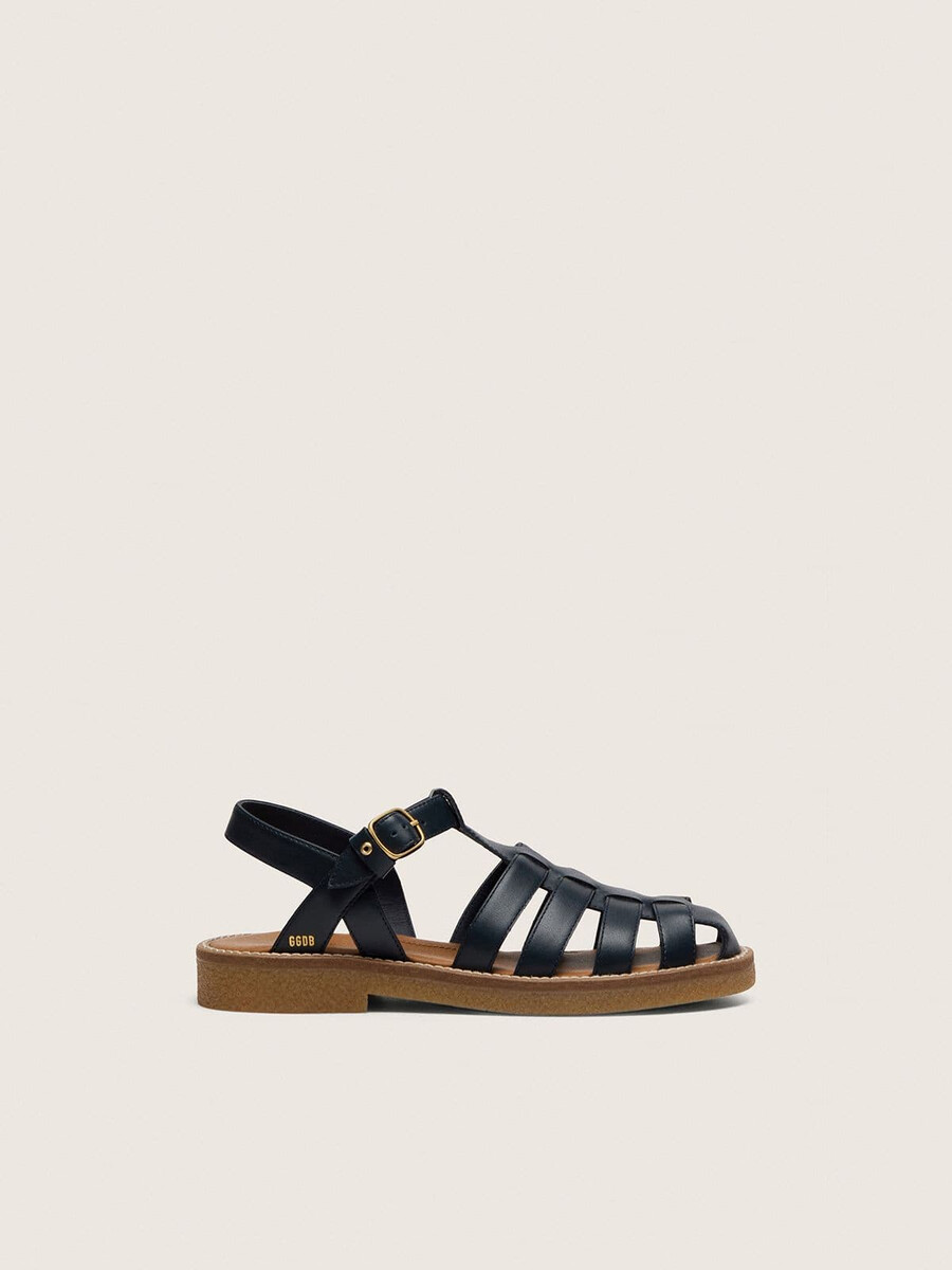 junior maxime sandalen in marineblauw leer