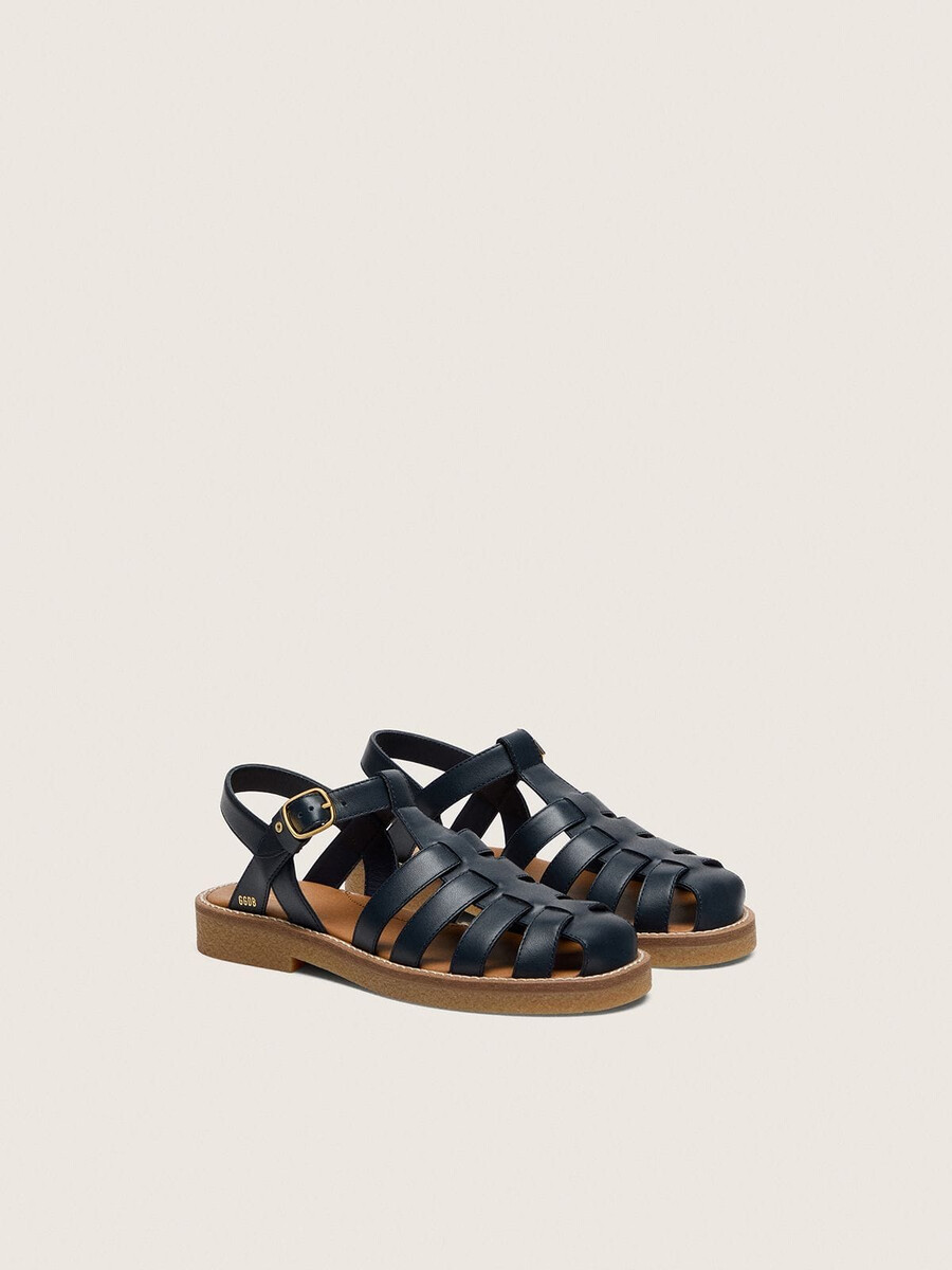 junior maxime sandalen in marineblauw leer