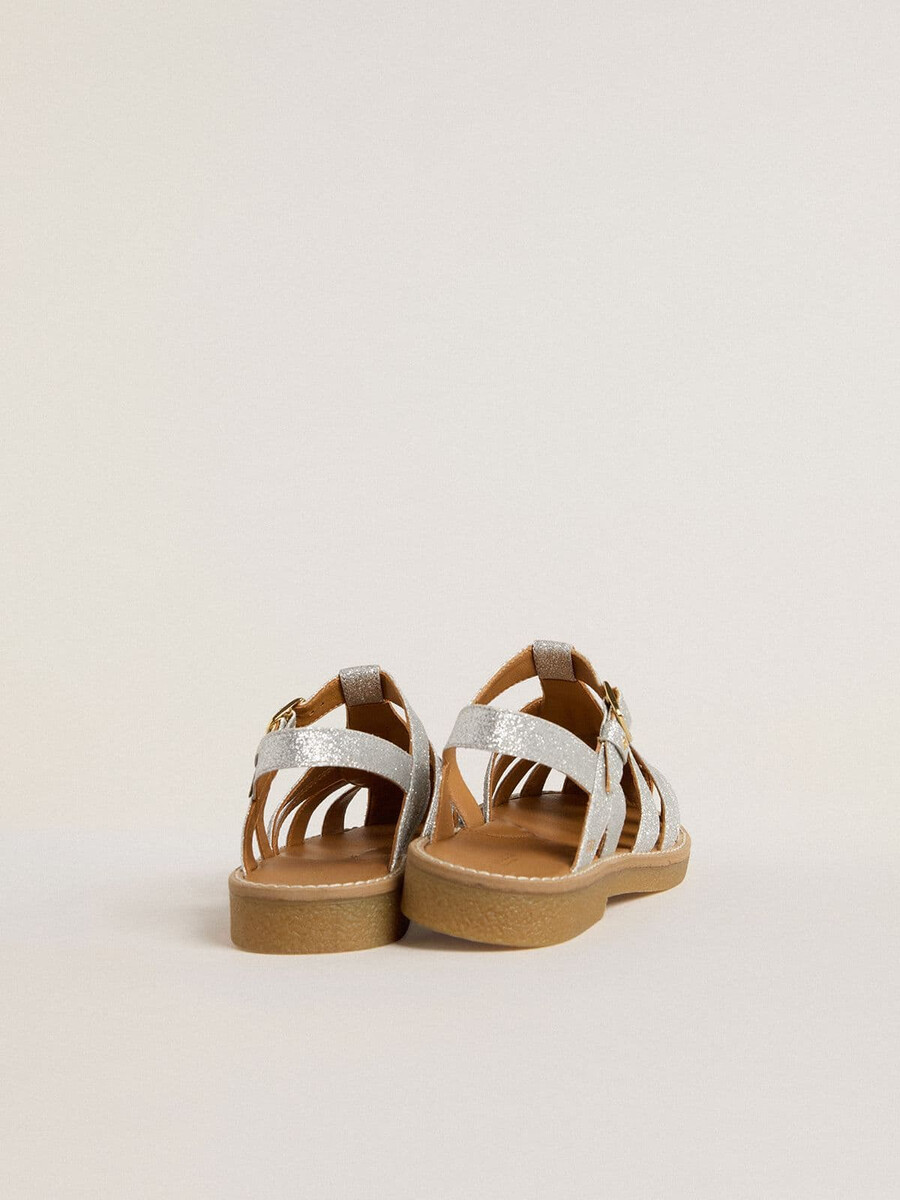 maxime junior sandalen met zilveren microglitters