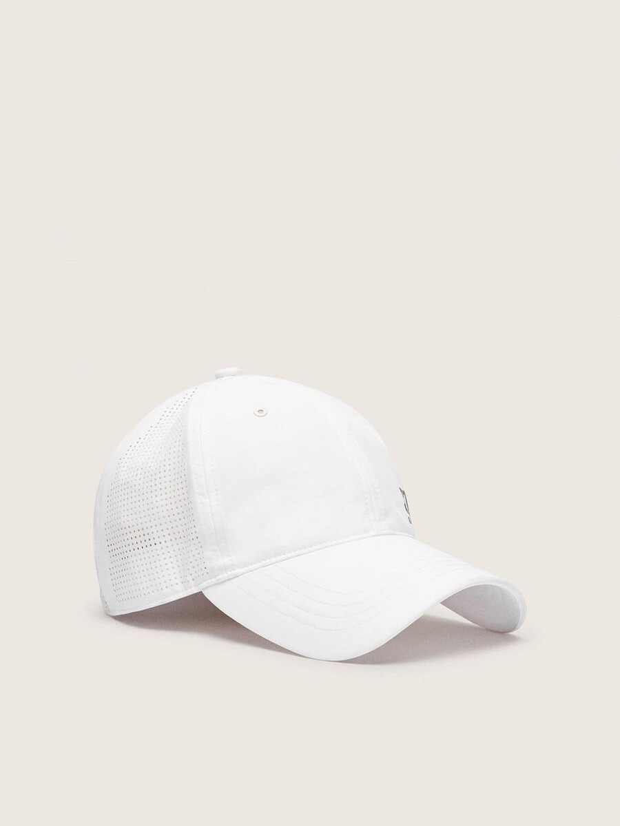 witte baseballpet in technische stijl