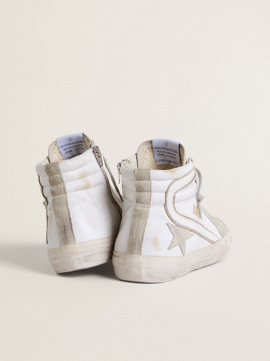 herenslippers van leer met suède details