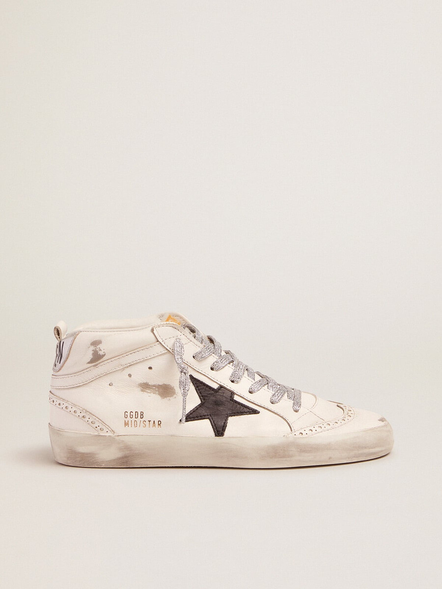 dames mid star met gelamineerd hielstuk en glitterveters