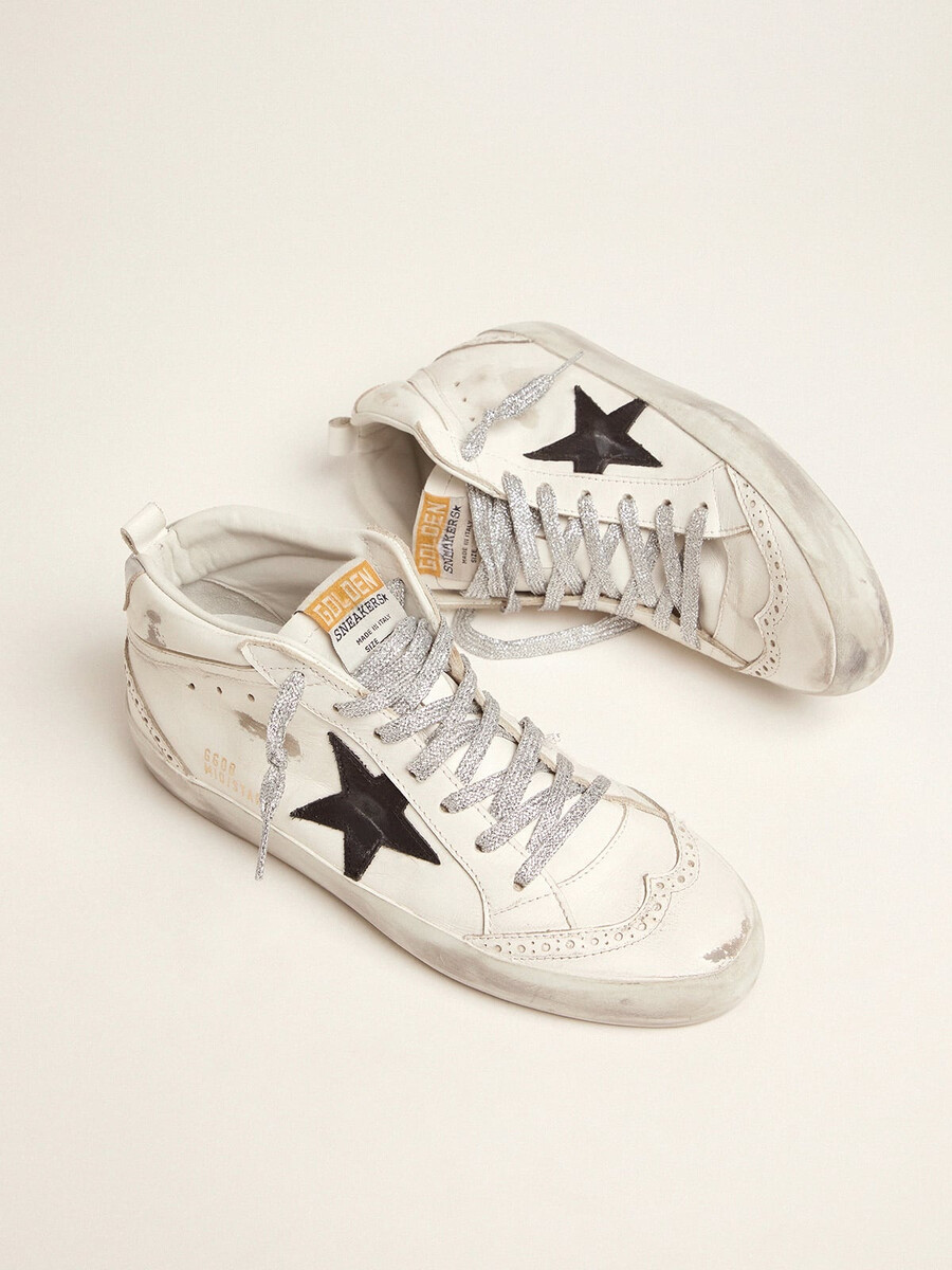 dames mid star met gelamineerd hielstuk en glitterveters