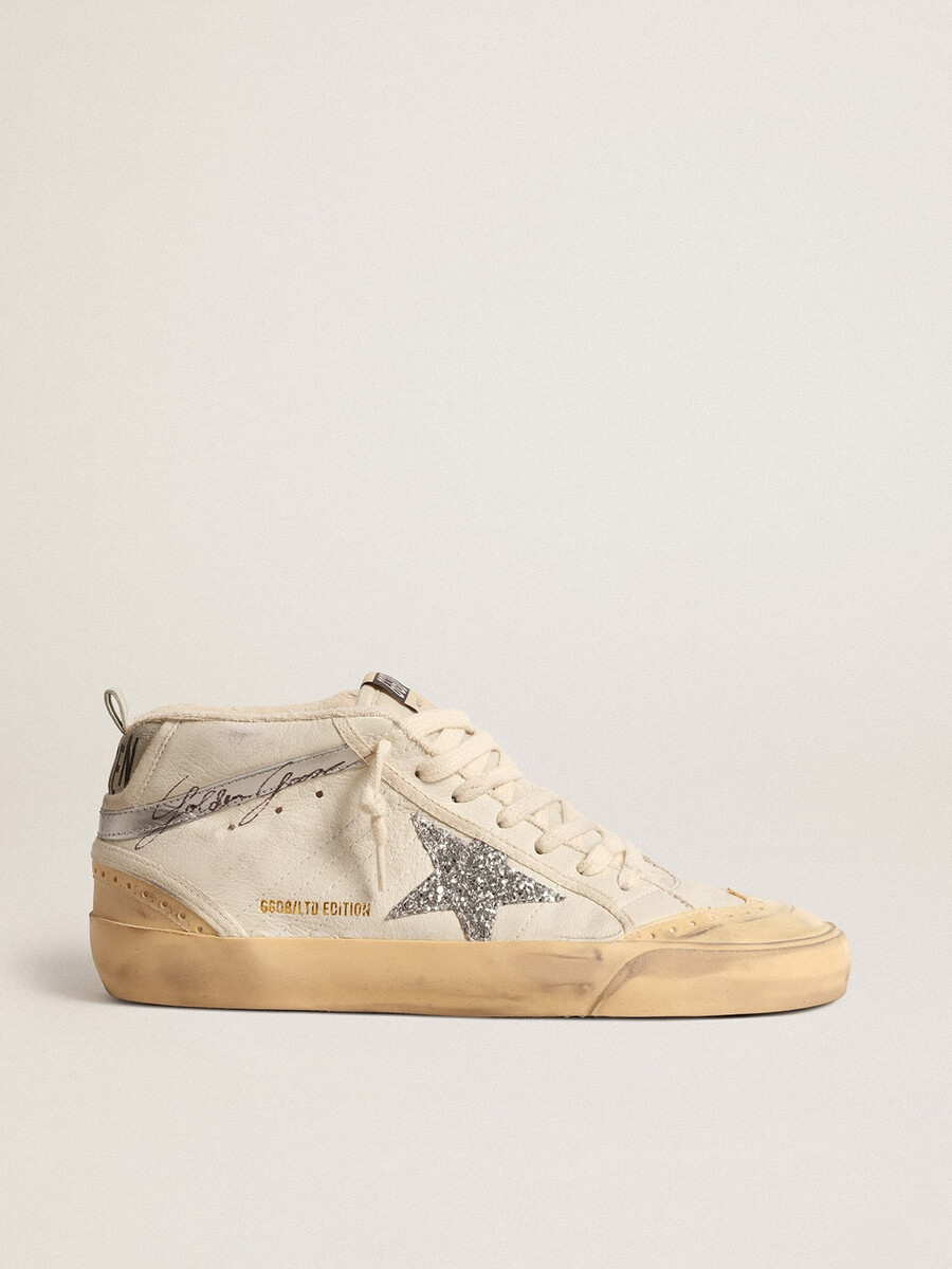 mid star met glitterster en metallic leren accenten