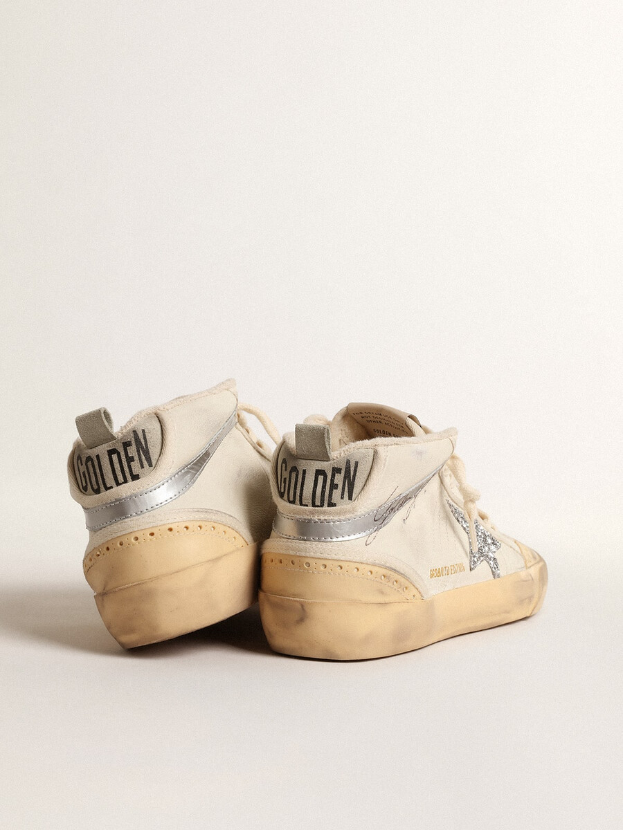 mid star met glitterster en metallic leren accenten