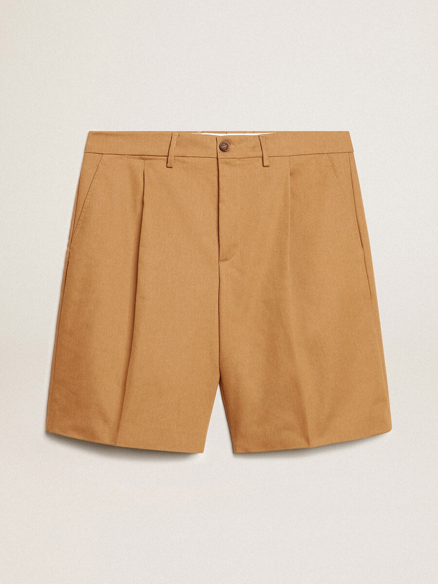 bermudashorts voor heren in beige katoen