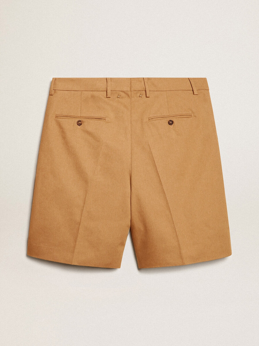 bermudashorts voor heren in beige katoen