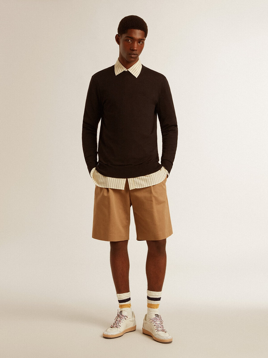 bermudashorts voor heren in beige katoen