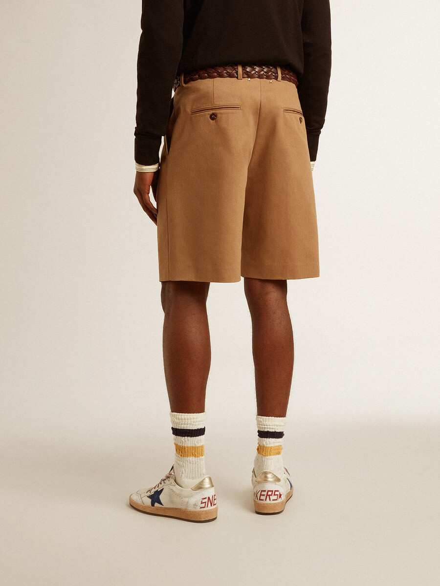 bermudashorts voor heren in beige katoen