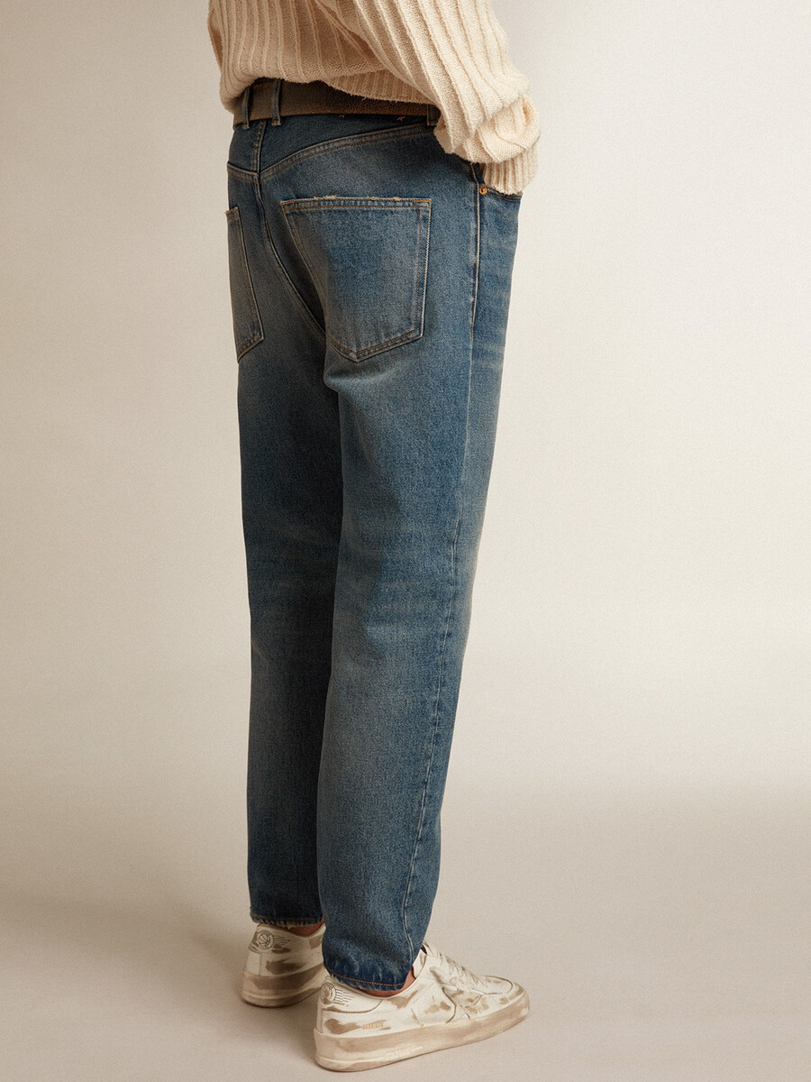 slim fit jeans voor heren met een medium wassing.