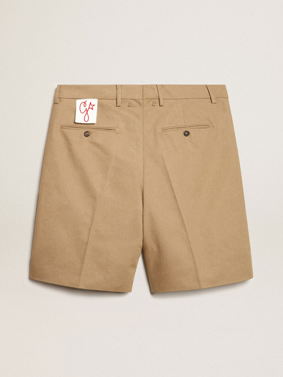 bermudashorts voor heren in beige katoen