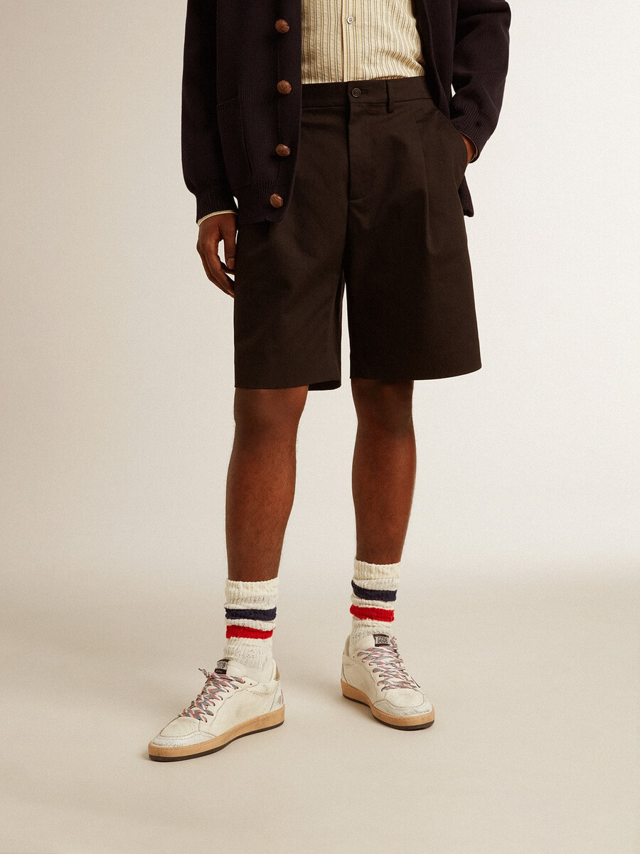 bermudashorts voor heren van zwart katoen