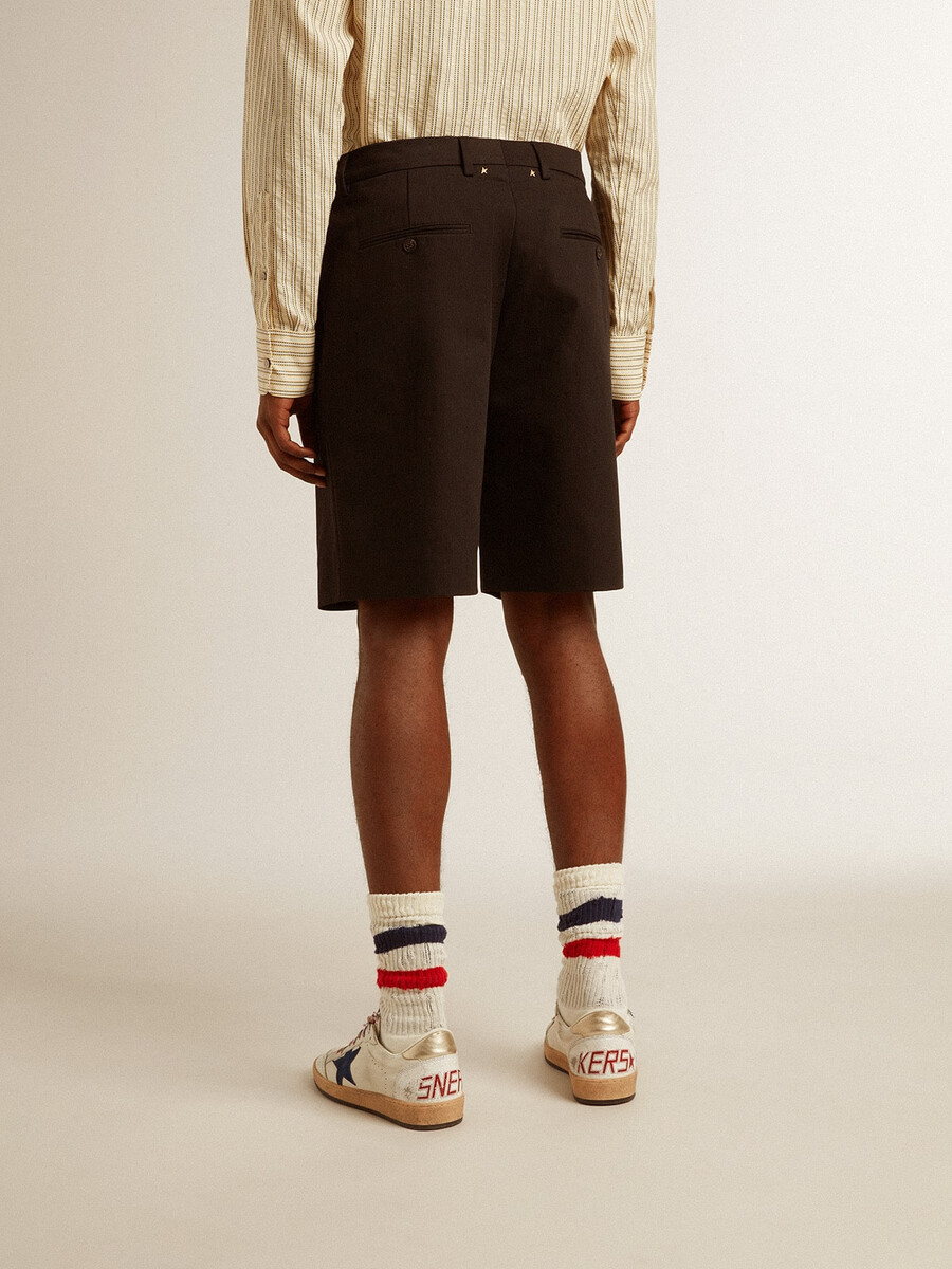 bermudashorts voor heren van zwart katoen