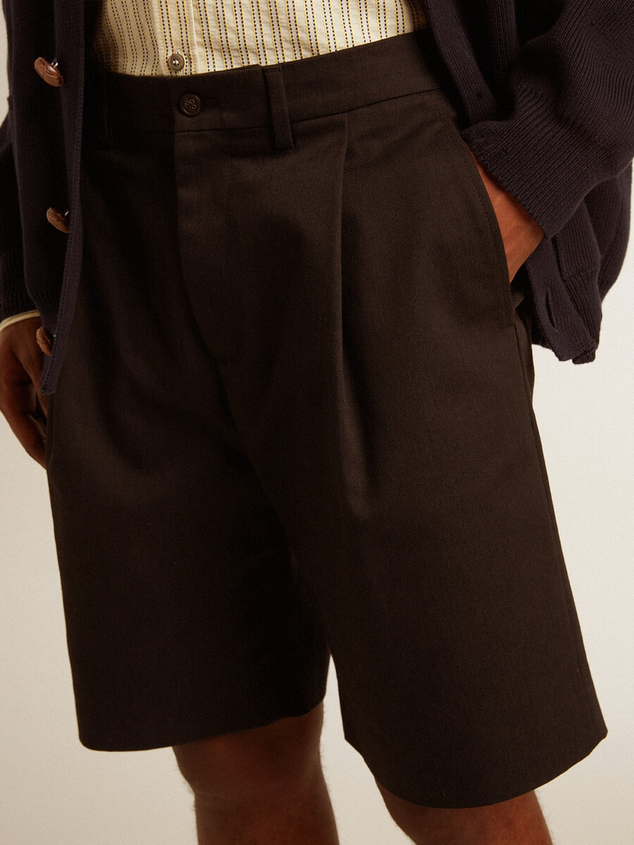 bermudashorts voor heren van zwart katoen