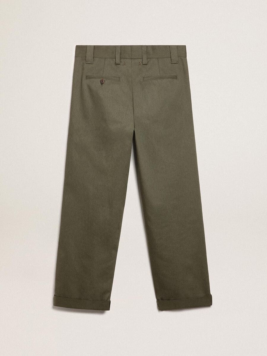 militairgroene chinos uit de golden collection