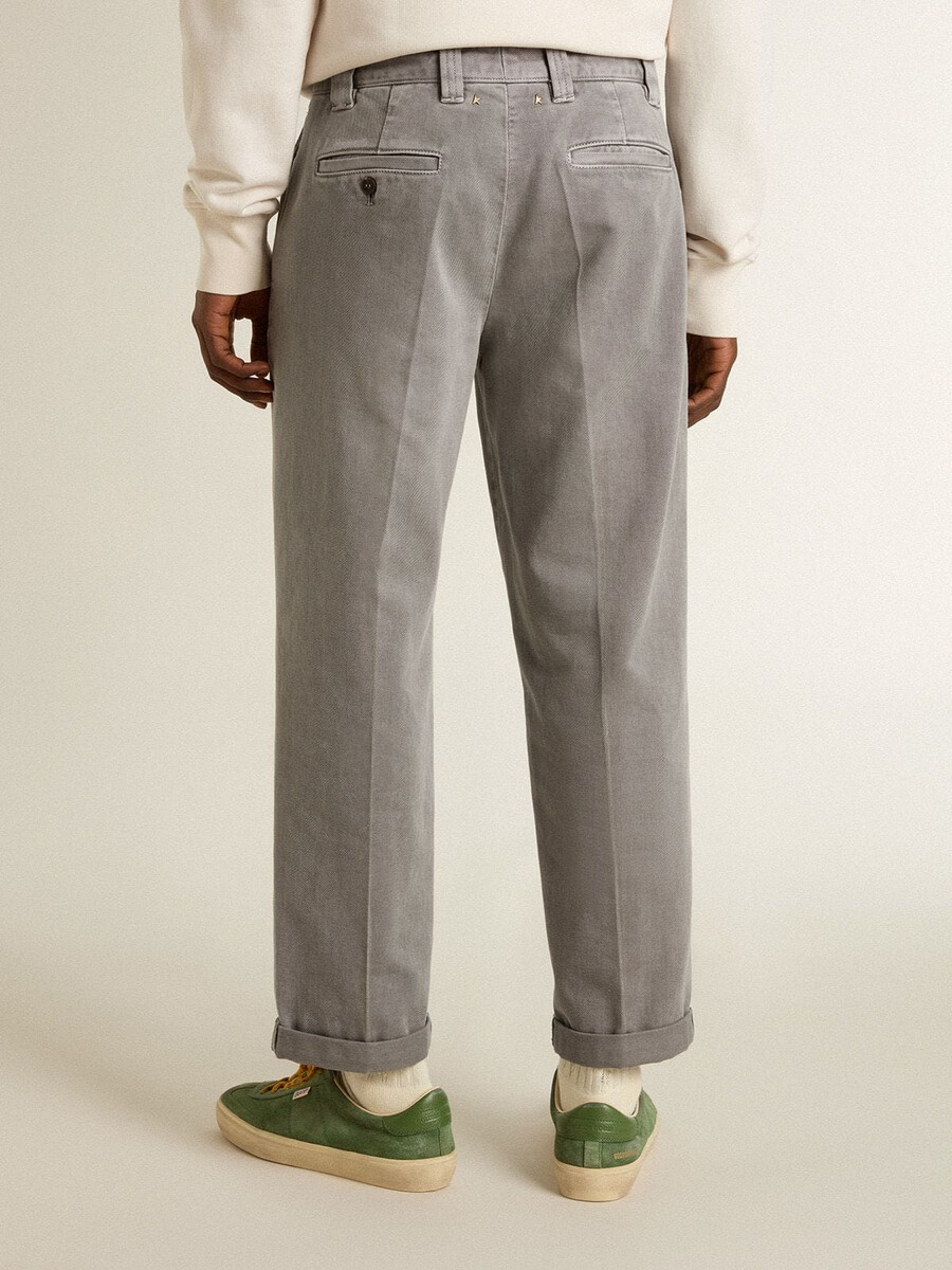 grijze katoenen chino broek