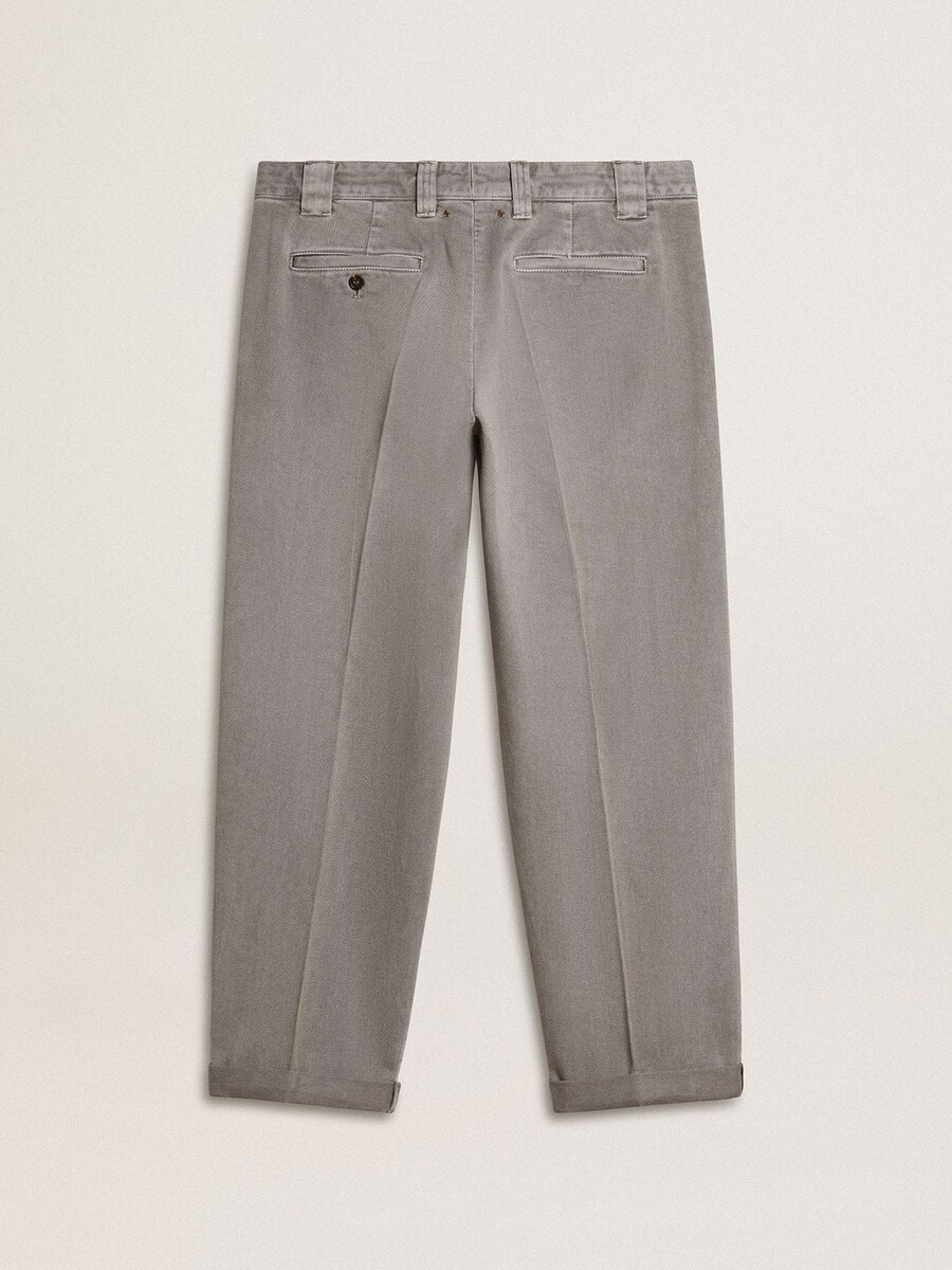 grijze katoenen chino broek
