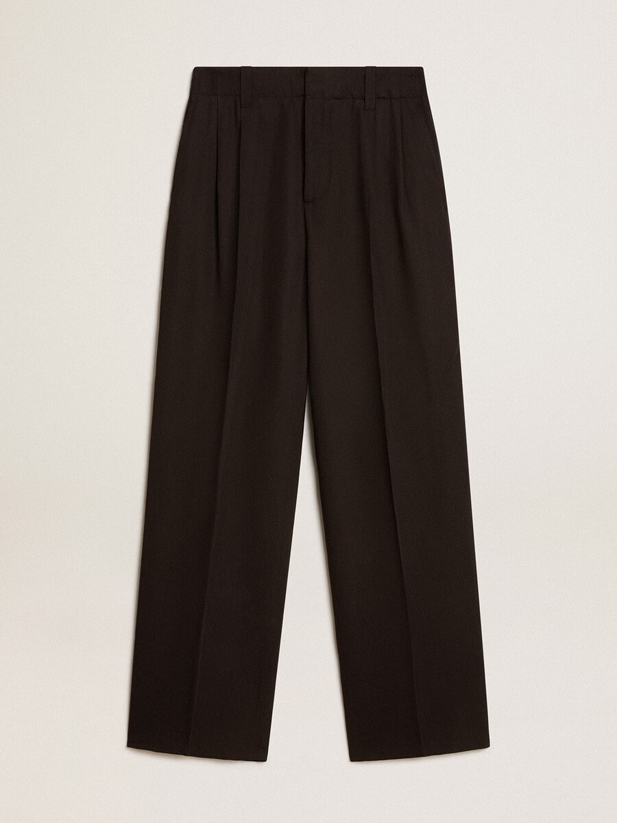 zwarte broek van een mix van wol en viscose