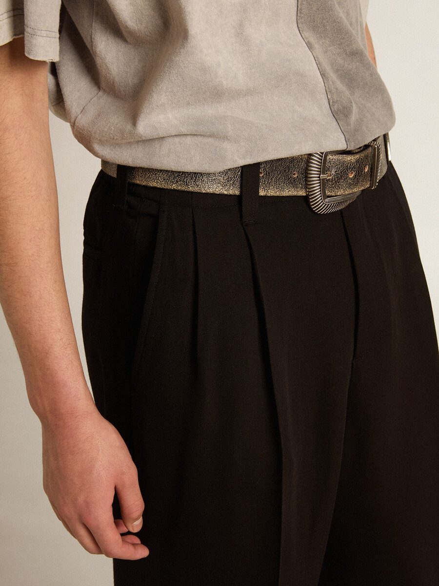 zwarte broek van een mix van wol en viscose
