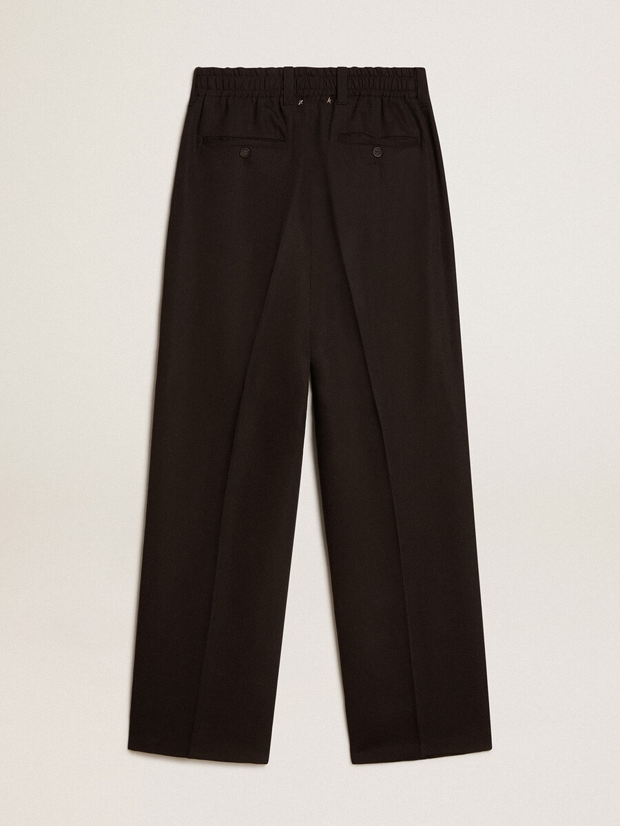 zwarte broek van een mix van wol en viscose