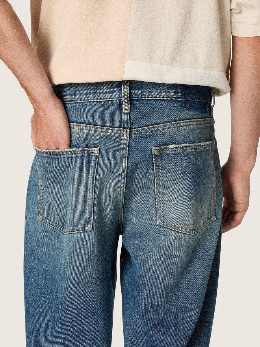 blauwe lichtblauwe losse jeans