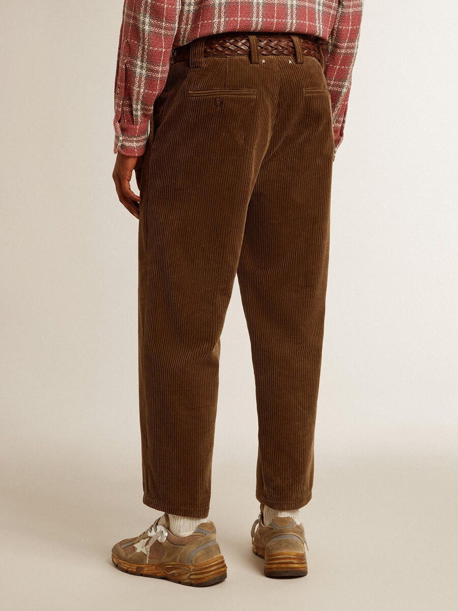donkergroene corduroy broek voor heren