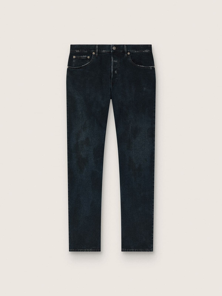slim-fit jeans voor heren in donker indigo stretchdenim.