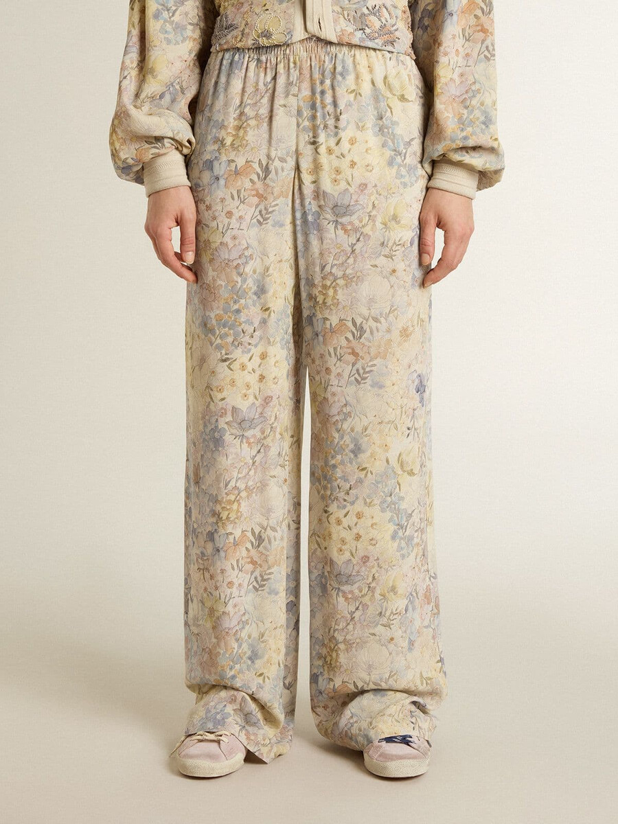 damesjoggingbroek in meerdere kleuren met bloemenprint