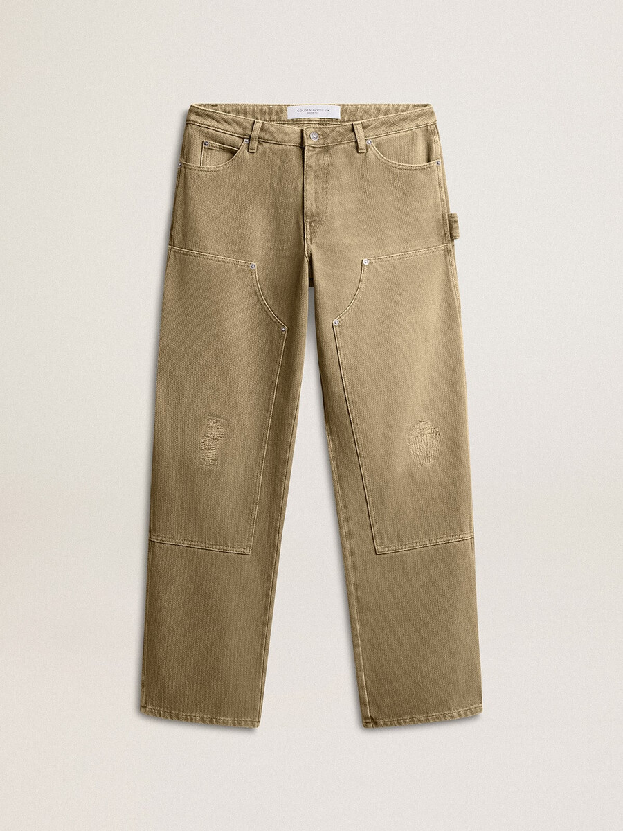 damesbroek van katoen met een verwassen look