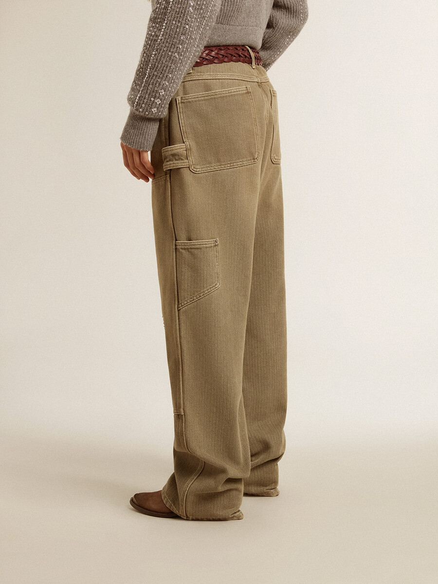 damesbroek van katoen met een verwassen look