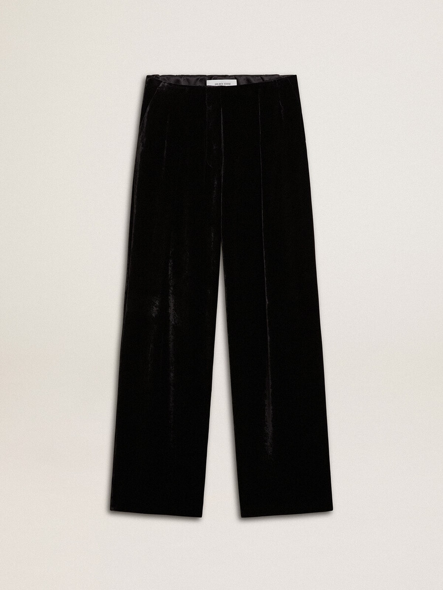 zwarte broek met fluweeleffect