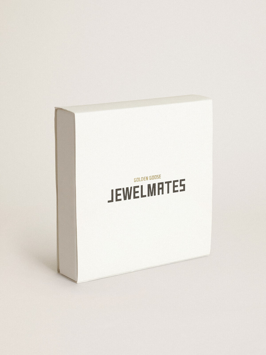 damesketting in antiek goudkleur met druppelvormige kristallen.