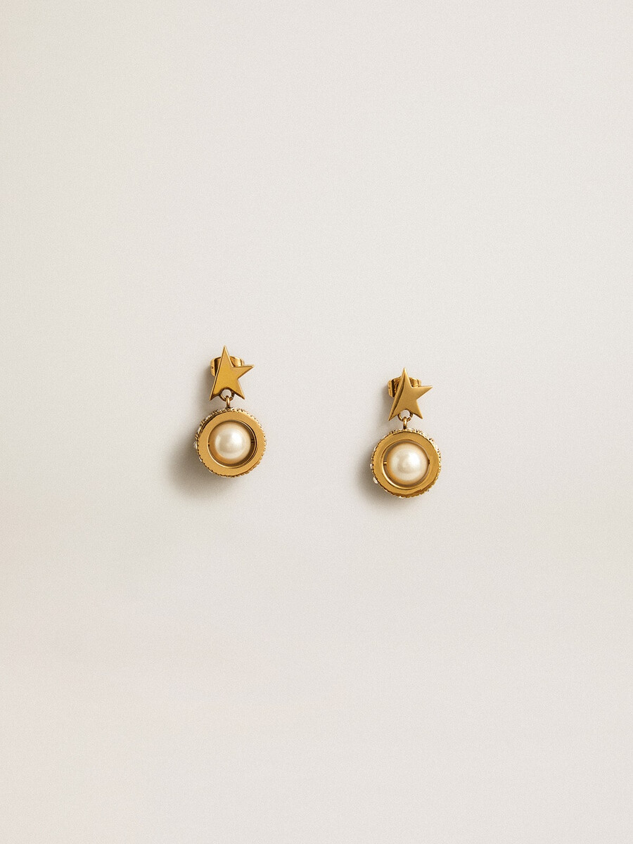 oorbellen met gouden ster en parel