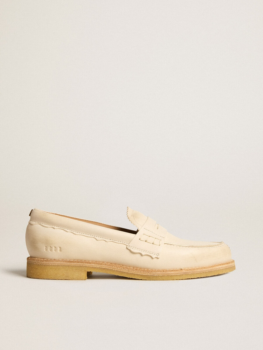 jerry loafer van boterwit leer