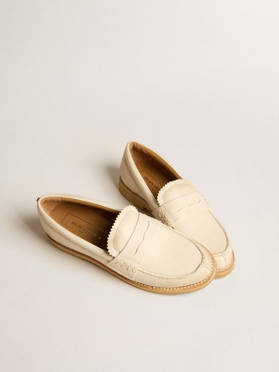 jerry loafer van boterwit leer