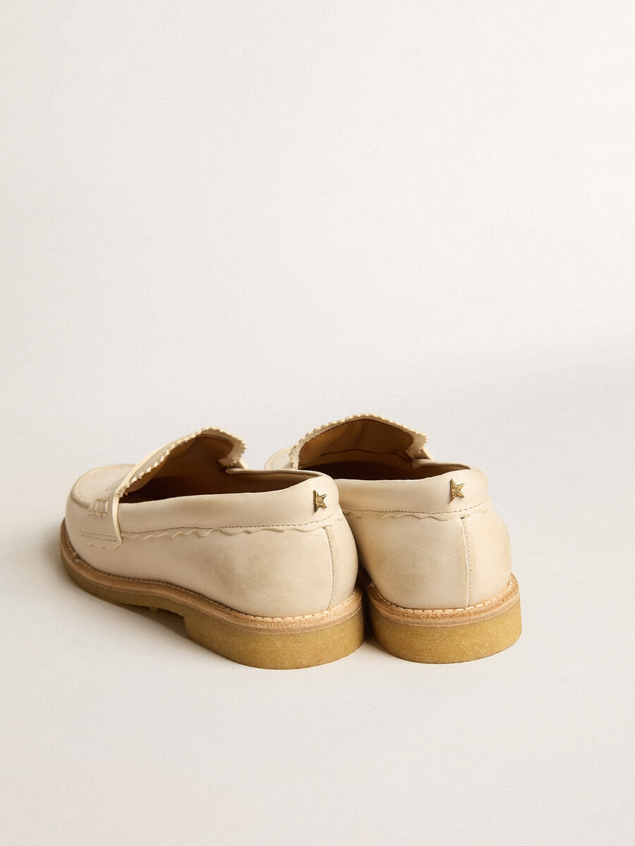 jerry loafer van boterwit leer