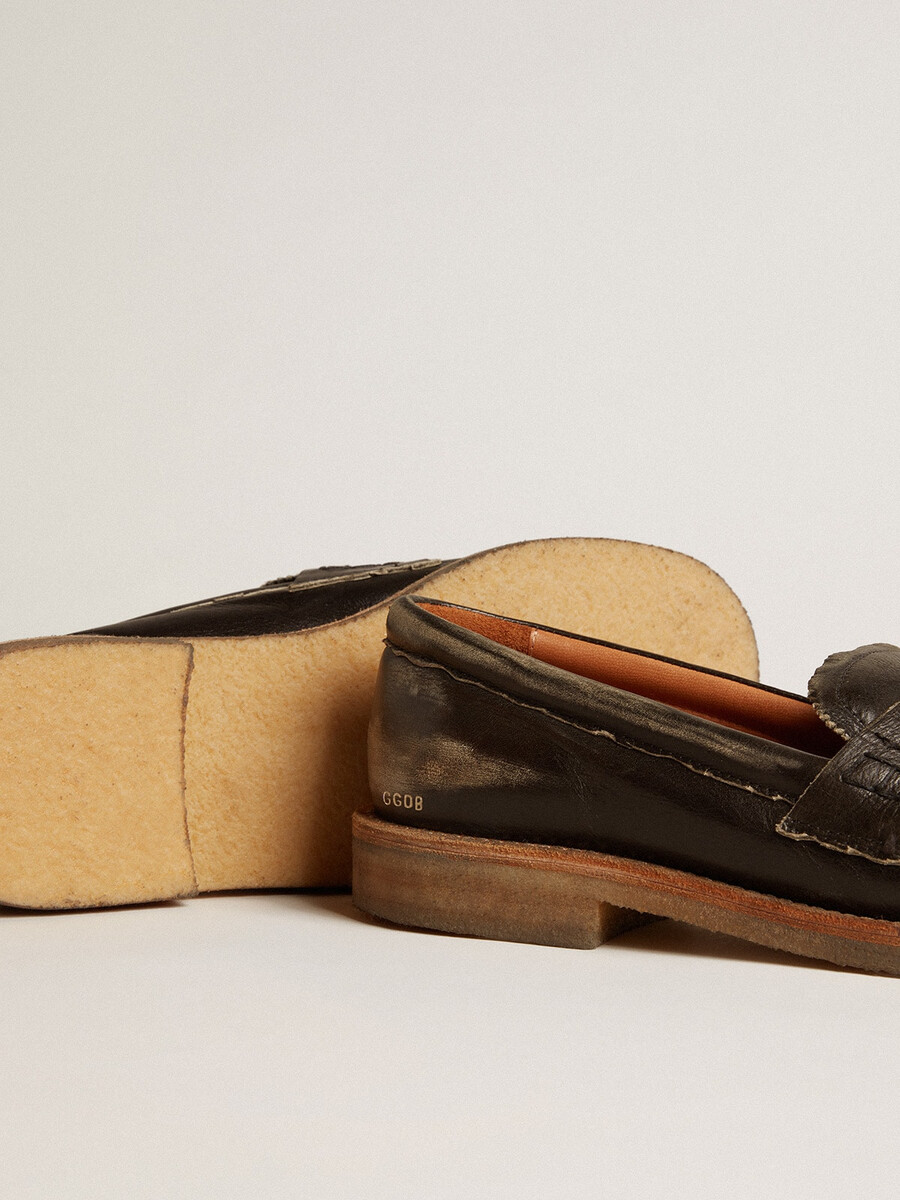 jerry loafers voor heren in zwart leer