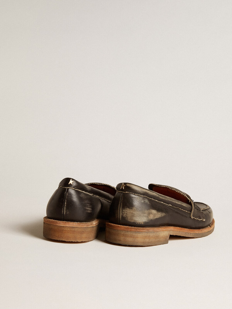 jerry loafers voor heren in zwart leer