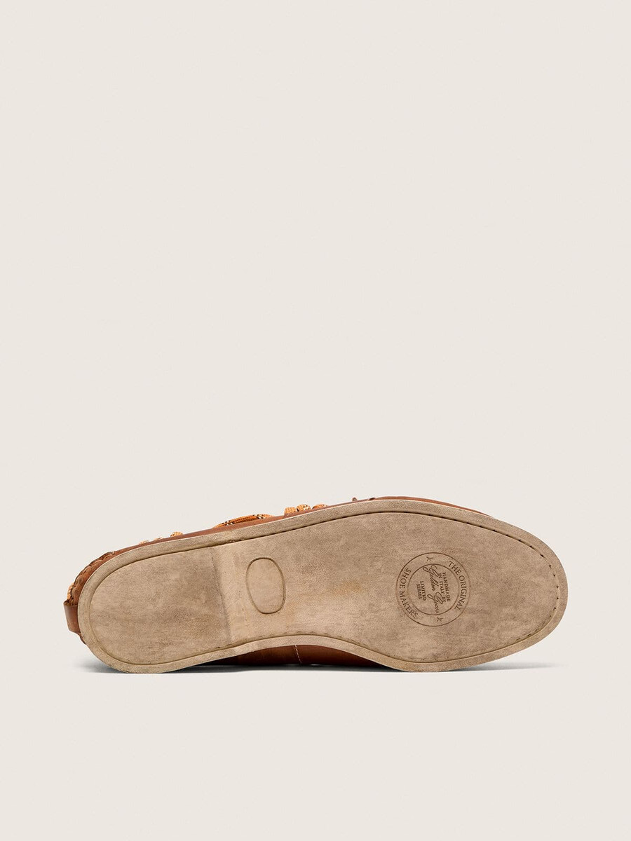 cruise loafers voor heren in tabakskleurig leer.