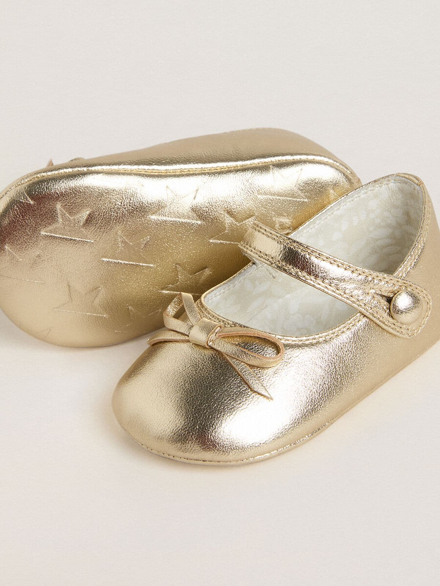 sofi baby ballerinas in goudkleurig leer