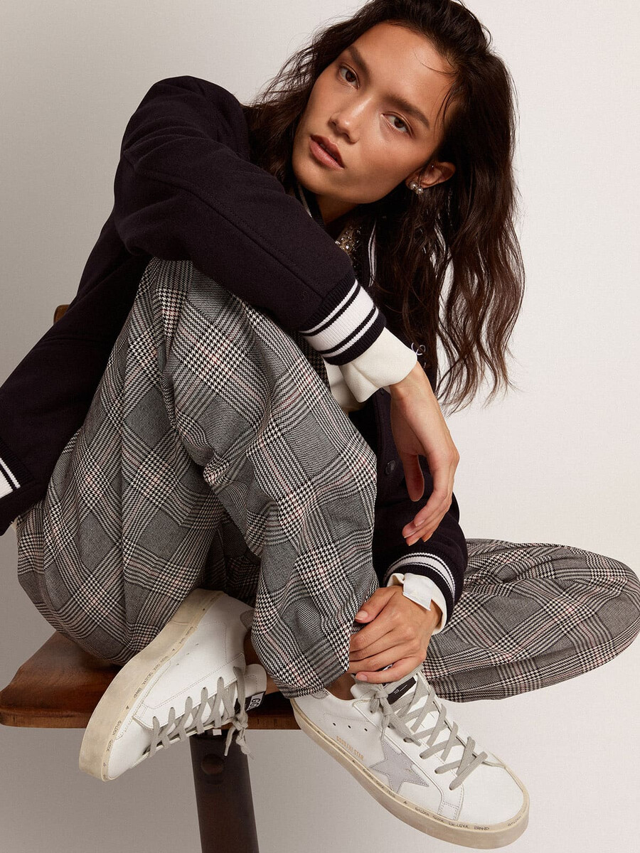 dames hi star sneakers met zilverkleurig hielstuk