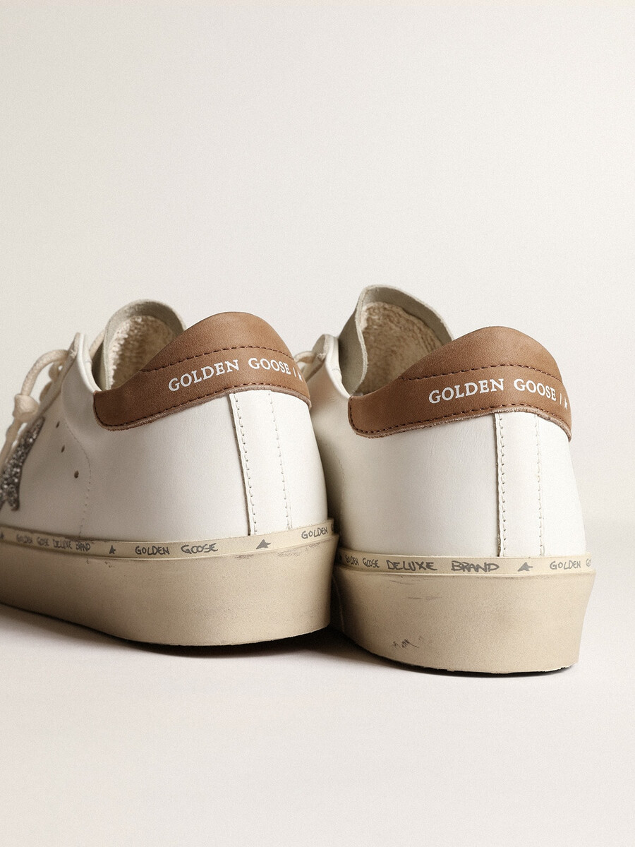 dames hi star met zilveren glitterster en duifgrijze nubuck hielband
